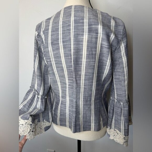 ZARA Basic Striped Bell Sleeve Jacket – Size M - Picture 14 of 15